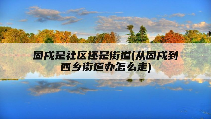 固戍是社区还是街道(从固戍到西乡街道办怎么走)