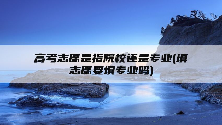 高考志愿是指院校还是专业(填志愿要填专业吗)