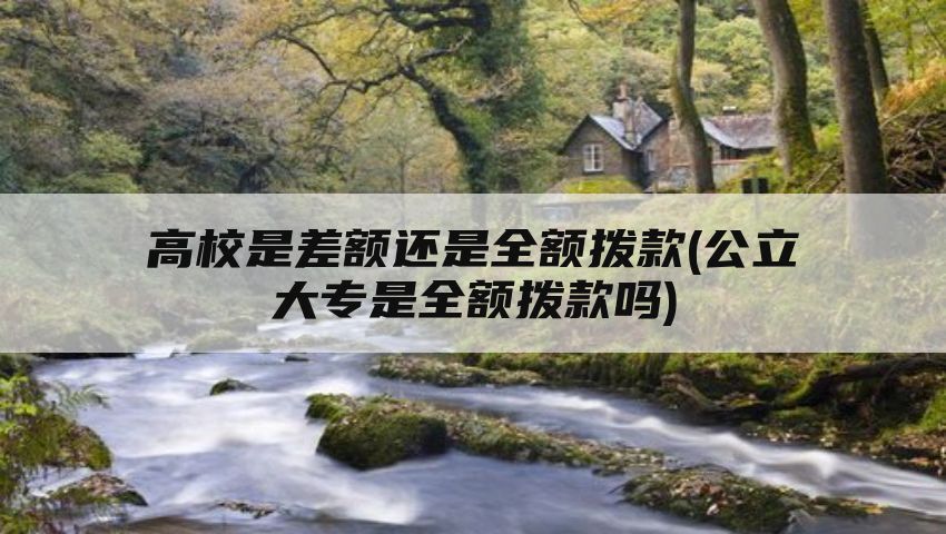 高校是差额还是全额拨款(公立大专是全额拨款吗)