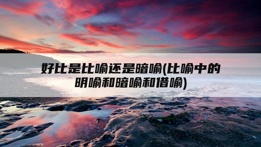 好比是比喻还是暗喻(比喻中的明喻和暗喻和借喻)