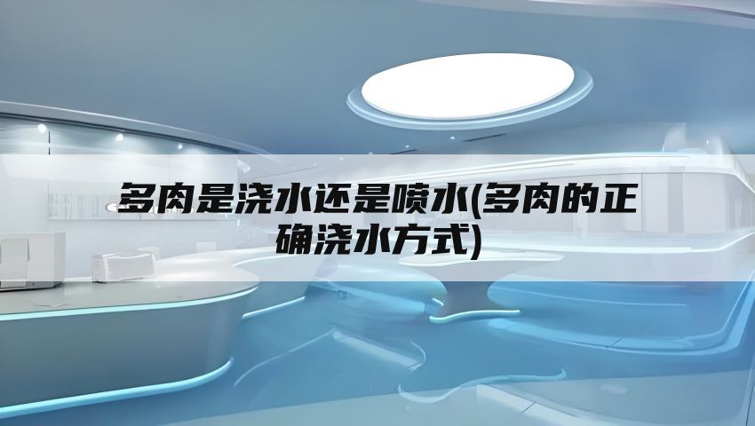 多肉是浇水还是喷水(多肉的正确浇水方式)