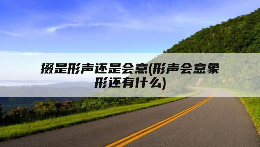 掇是形声还是会意(形声会意象形还有什么)