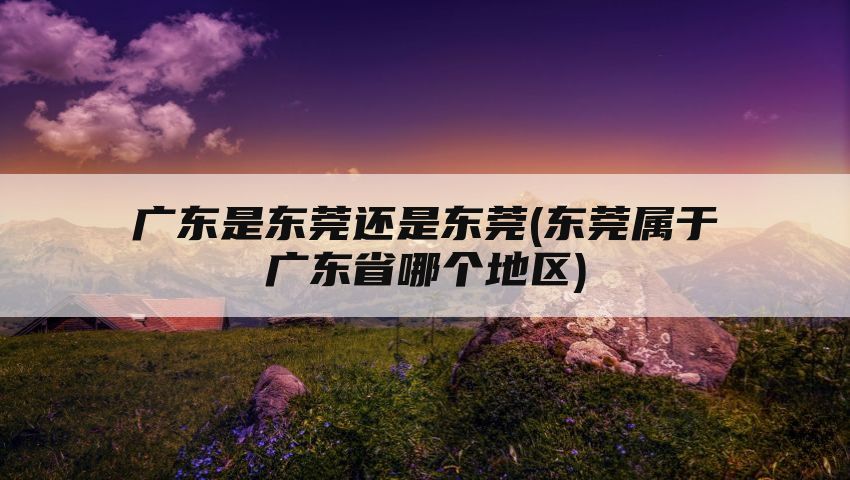 广东是东莞还是东莞(东莞属于广东省哪个地区)