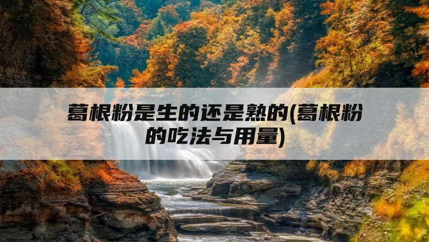 葛根粉是生的还是熟的(葛根粉的吃法与用量)